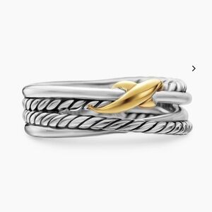 David Yurman Silver and Gold Twisted Ring